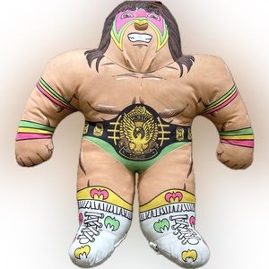 RARE 1990 WWF ULTIMATE WARRIOR Wrestling Buddy Pillow Plush USED